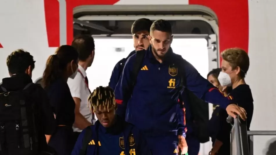 خلال وصول منتخب إسبانيا