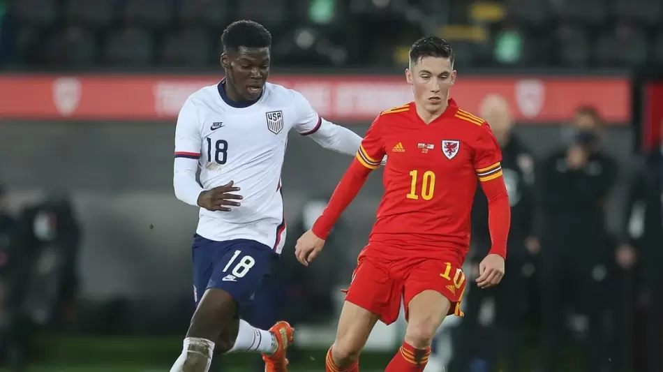 مباراة سابقة بين أمريكا وويلز