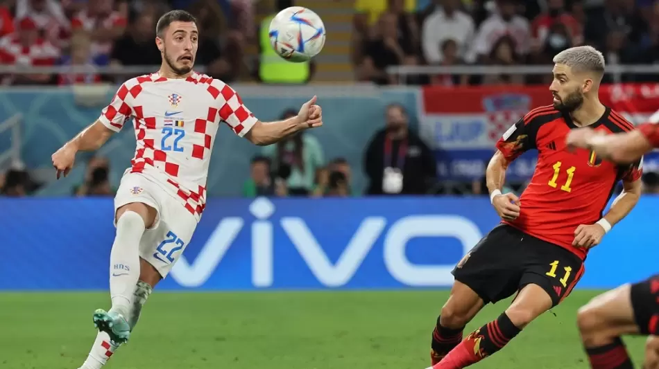 جانب من مباراة بلجيكا وكرواتيا