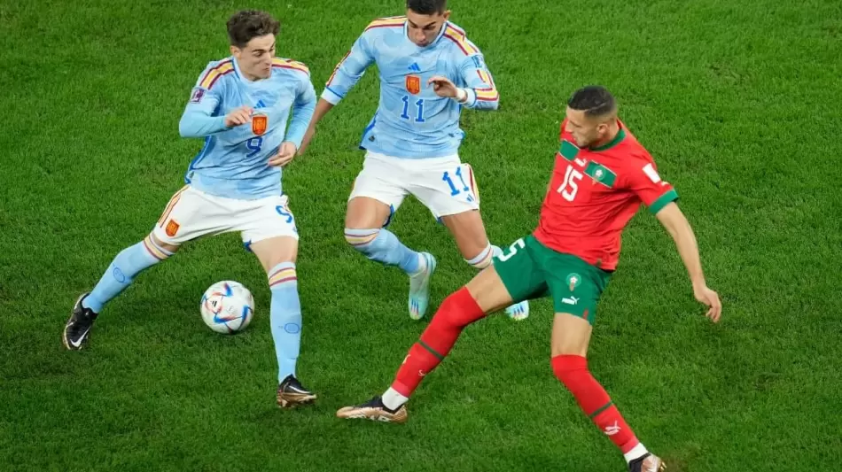 جانب من مباراة المغرب وإسبانيا