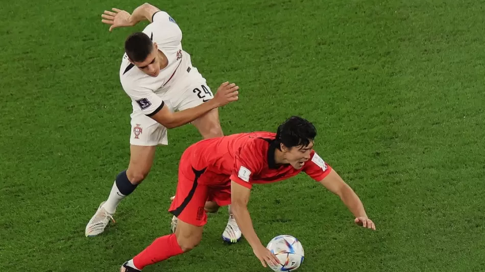 جانب من مباراة البرتغال وكوريا الجنوبية