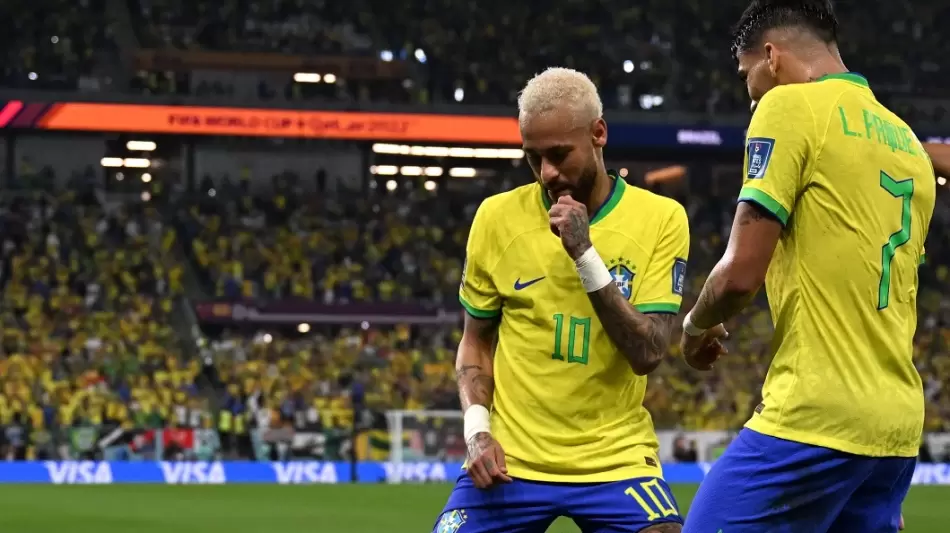 فرحة لاعبي البرازيل في مباراة كوريا الجنوبية