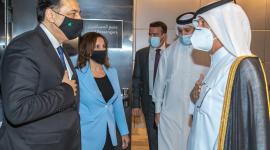 سعادة السيد سلطان بن سعد المريخي وزير الدولة للشؤون الخارجية يستقبل د. دياب