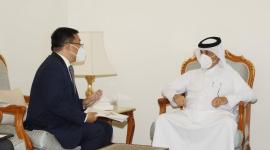 خلال الاجتماع مع السفير الصيني