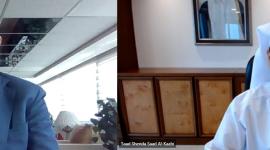 جانب من اجتماع الوزيرين عن بُعد باستخدام تقنية الاتصال المرئي