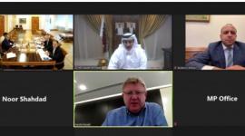 جانب من الاجتماع عبر تقنية الاتصال المرئي