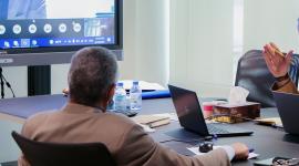 جانب من تنفيذ برنامج التدريب عبر الاتصال المرئي