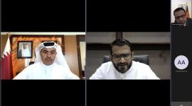 جانب من الاجتماع عبر تقنية الاتصال المرئي