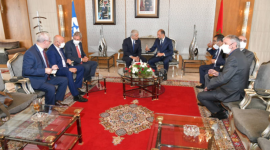 جانب من زيارة وزير خارجية الاحتلال الإسرائيلي إلى المغرب