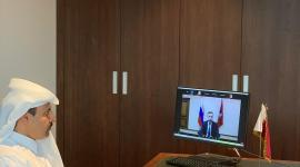 جانب من الاجتماع الذي عقد عبر تقنية الفيديو