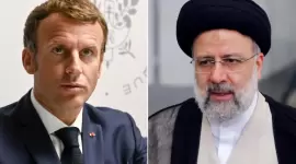 الرئيس الإيراني إبراهيم رئيسي ونظيره الفرنسي إيمانويل ماكرون