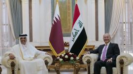 حضرة صاحب السمو أمير البلاد المفدى خلال لقائه مع الرئيس العراقي