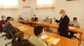 جانب من اجتماعات الهلال الأحمر القطري في غزة