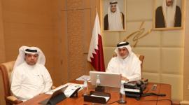 جانب من الاجتماع الذي عقد عبر تقنية الاتصال المرئي