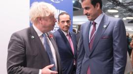 سمو الشيخ تميم بن حمد آل ثاني أمير البلاد المفدى وبوريس جونسون رئيس وزراء بريطانيا