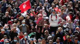 جانب من المظاهرات في تونس