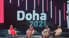 جانب من مشاركة صاحبة السمو في الجلسة النقاشية