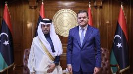 رئيس حكومة الوحدة الوطنية بدولة ليبيا الشقيقة يجتمع مع سفير دولة قطر