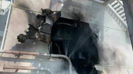 آثار اختراق الصاروخ للناقلة المولدوفية