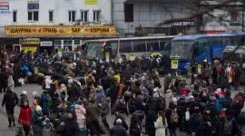 نزوح أوكراني بعد الهجوم الروسي