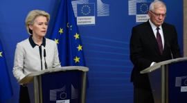 جانب من المؤتمر الصحفي للمفوضية الأوروبية بشأن أزمة أوكرانيا