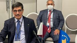 سعادة الدكتور حمد بن عبدالعزيز الكواري وزير الدولة خلال مشاركتة في المؤتمر