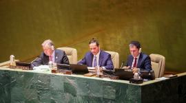 وزير الخارجية خلال الجلسة الافتتاحية للمؤتمر