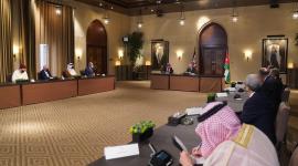 جانب من لقاء ملك الأردن بوزراء الخارجية العرب