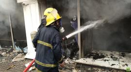 خلال عمليات إطفاء الحريق