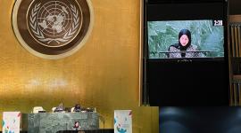 سعادة الشيخة علياء آل ثاني خلال كلمتها أمام المنتدى