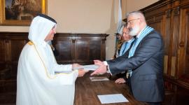 القبطانان الحاكمان لجمهورية سان مارينو يتسلمان أوراق اعتماد سفير دولة قطر