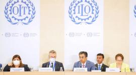 سعادة وزير العمل خلال مشاركته بالؤتمر