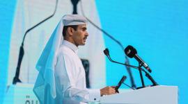 سعادة المهندس سعد بن شريدة الكعبي وزير الدولة لشؤون الطاقة هلال إلقاء كلمته