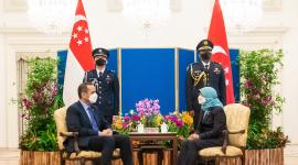 رئيسة جمهورية سنغافورة خلال استقبالها وزير الخارجية