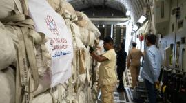 جانب من المساعدات الإغاثية القطرية