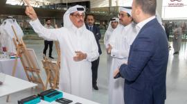 سعادة الدكتور حمد بن عبدالعزيز الكواري خلال افتتاح المعرض