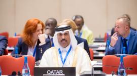 جانب من المشاركة القطرية في الاجتماع