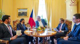 جانب من مقابلة الرئيس التشيكي مع وكالة الأنباء القطرية