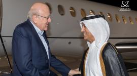 جانب من استقبال رئيس الوزراء اللبناني