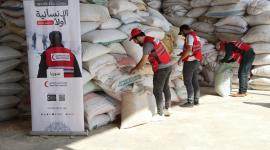 جانب من تجهيز المساعدات