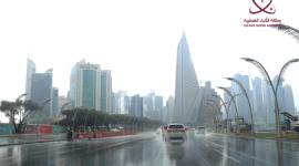 الأمطار تتساقط على الدوحة