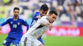 جانب من المباراة بين الكويت والإمارات