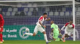 جانب من مباراة عمان والبحرين