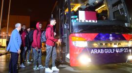 بعثة منتخبنا الوطني خلال وصولها إلى العراق