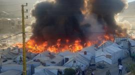 حريق سابق بمخيم عرسال - أرشيفية