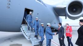 مجموعة البحث والإنقاذ لدى وصولها لتركيا