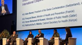 سعادة الدكتورة حنان محمد الكواري وزير الصحة العامة خلال القمة الوزارية