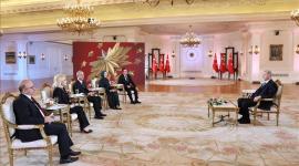 الرئيس التركي خلال المقابلة التلفزيونية