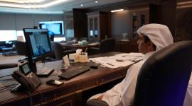 جانب من الاجتماع عبر تقنية الفيديو