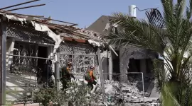 آثار قذائف غزة - صورة أرشيفية